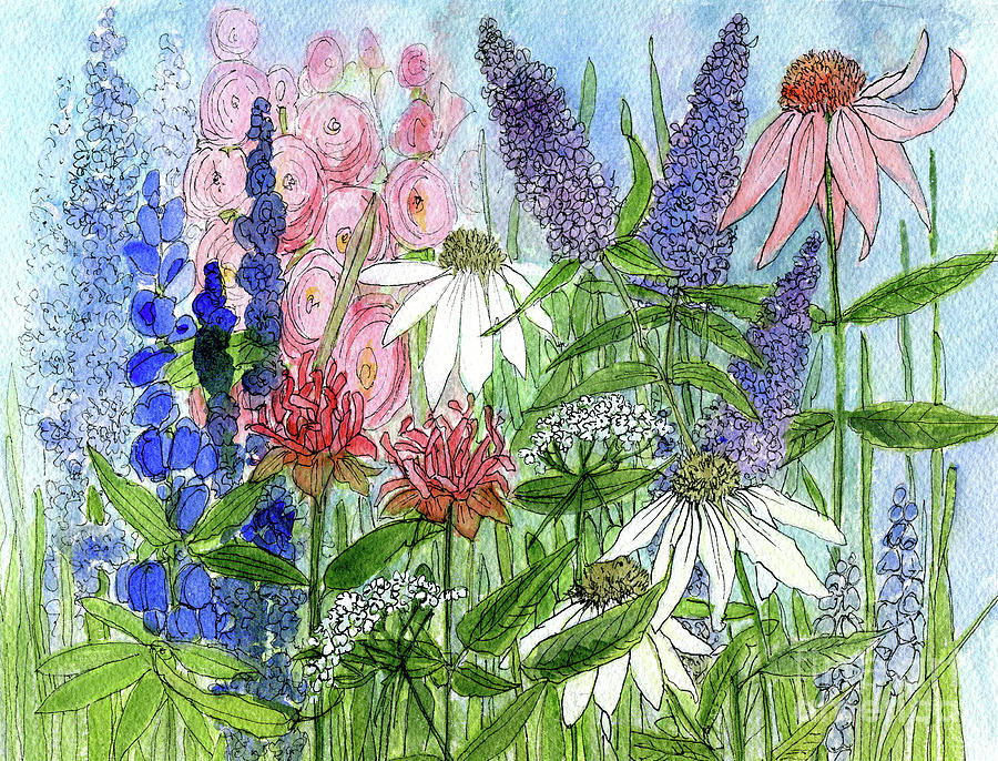 Adventures in my Garden Painting by Laurie Rohner