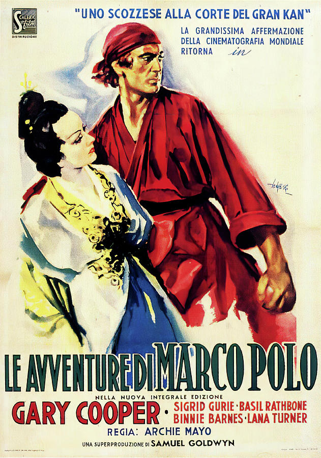 Gary Cooper Mixed Media - Adventures of Marco Polo, 1938 - b by Movie World Posters