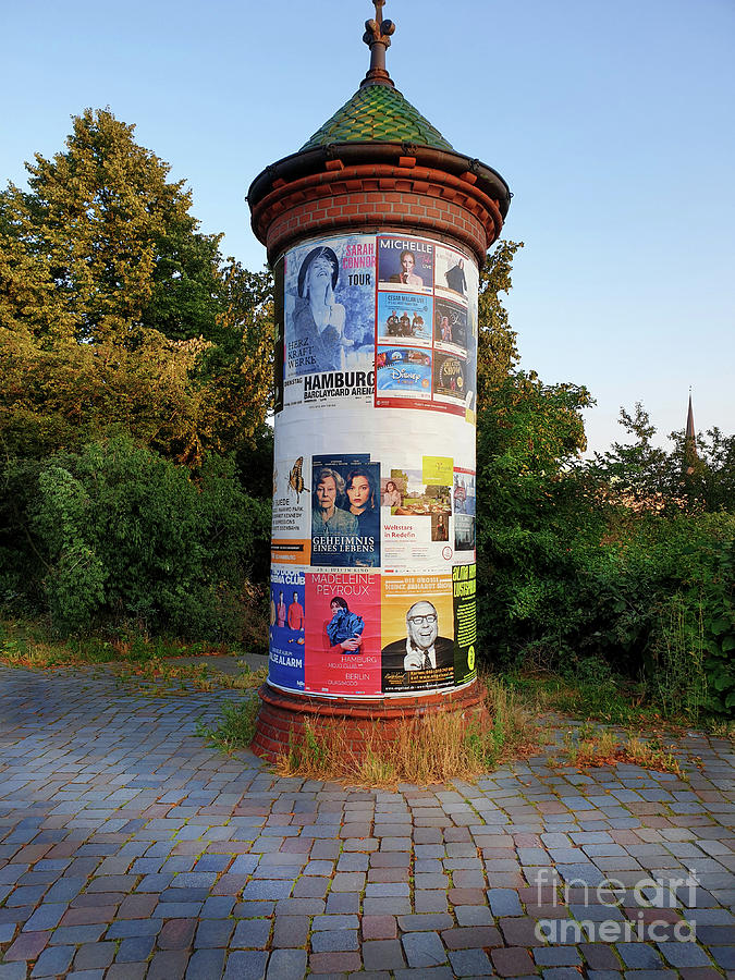 Advertising Column - Hamburg Photograph by Yvonne Johnstone