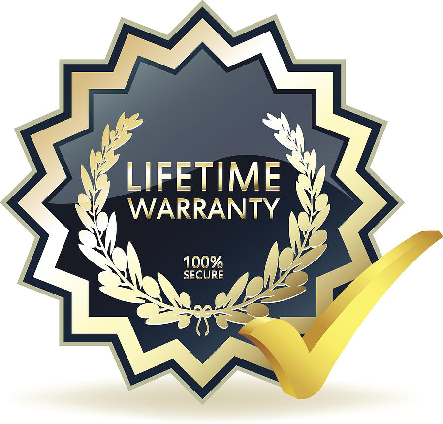 Advertising Lifetime Warranty Badge Drawing by Debela