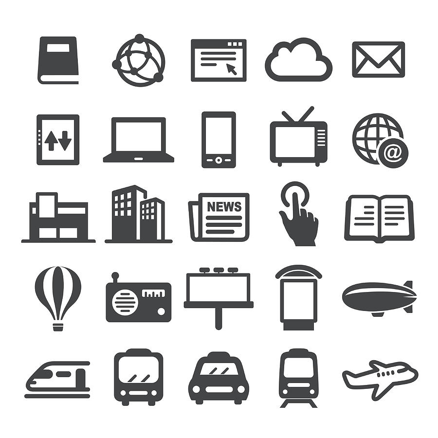 Advertising Media Icons - Smart Series Drawing by -victor-