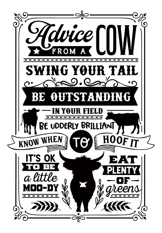 Advice From A Cow Digital Art by Sambel Pedes