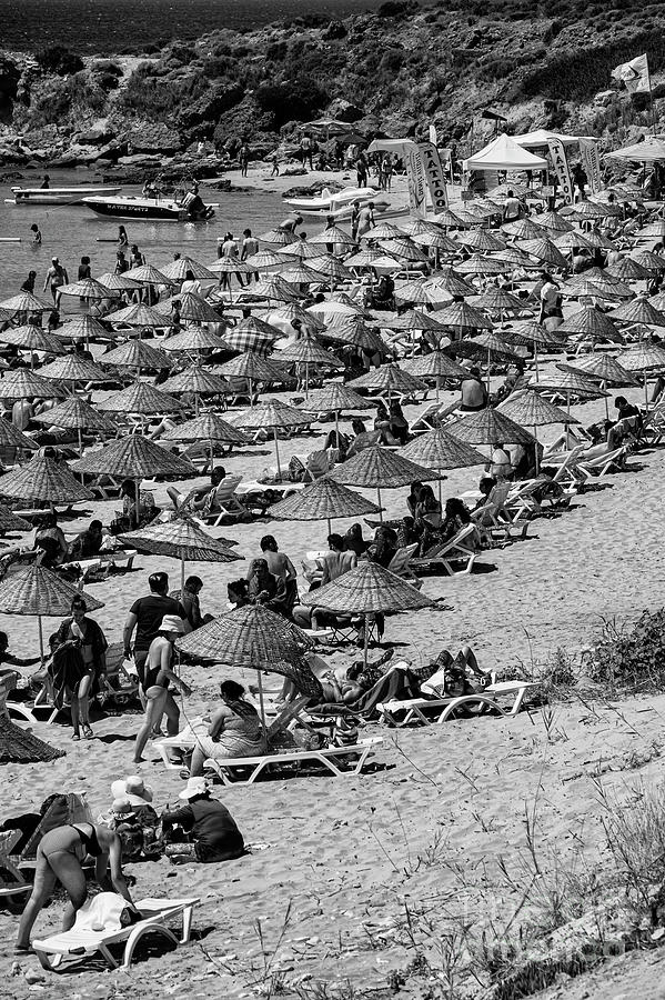 Aegean Beach Crowd 2 Photograph by Bob Phillips