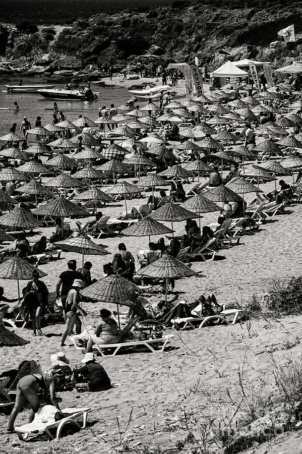 Aegean Beach Crowd 3 Photograph by Bob Phillips