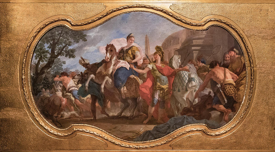 Aeneas and Dido Leaving for the Hunt Painting by Gregorio Guglielmi ...