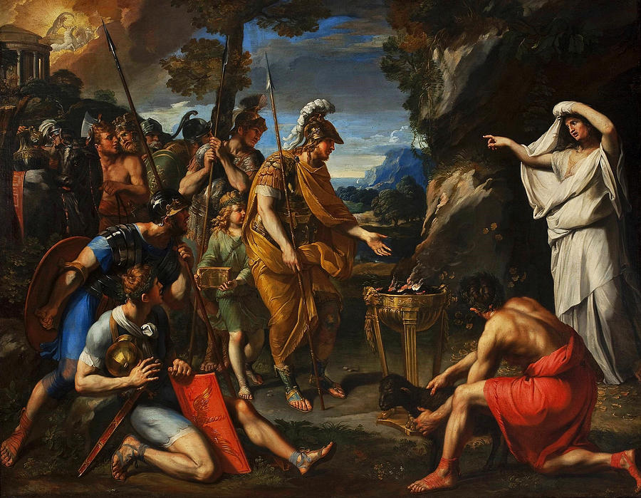 Francois Perrier Painting - Aeneas and the Cumaean Sibyl by Francois Perrier