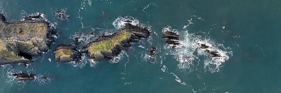 Aerial above the cornwall rocky coast Photograph by Sonny Ryse