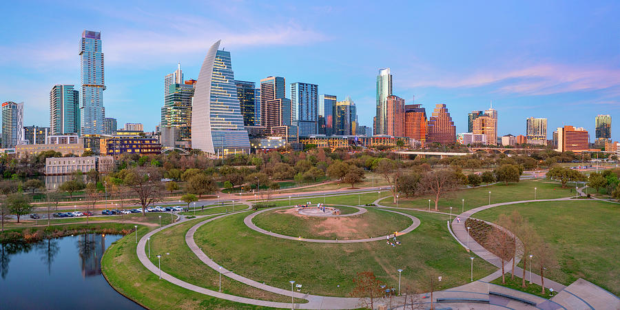 Aerial Austin Skyline Panorama 3251.tif Photograph by Rob Greebon ...