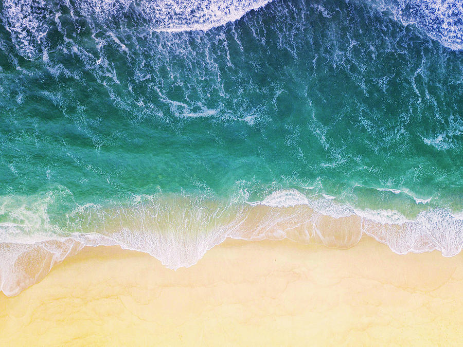 Aerial Beach Waves Photograph