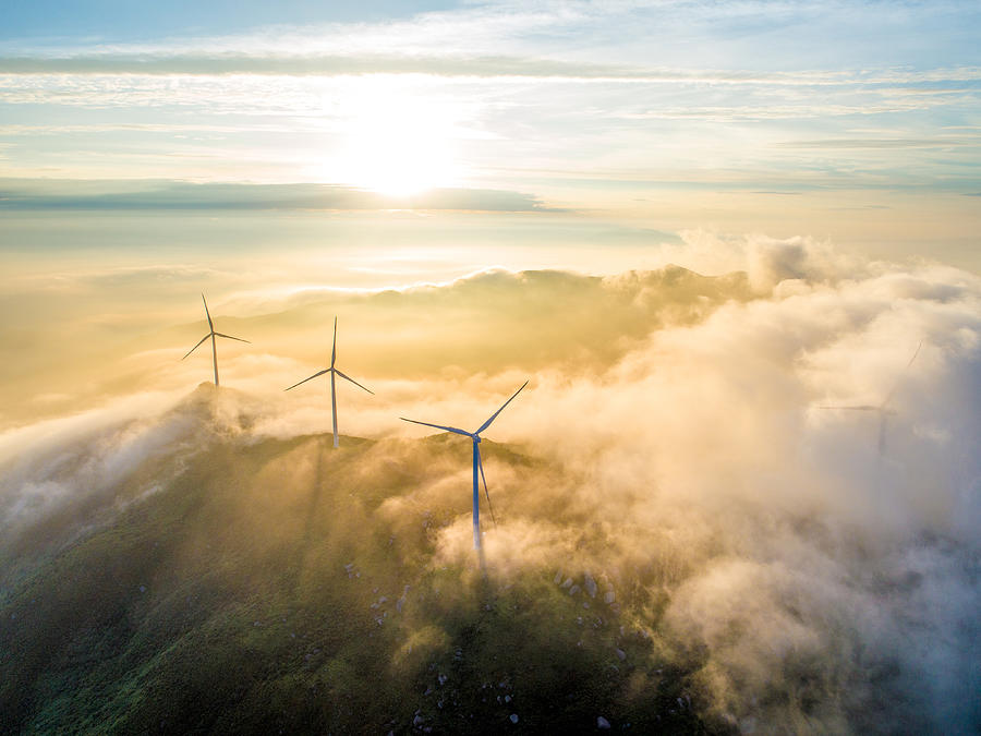 Aerial cloud sea and wind power Photograph by Zhongguo