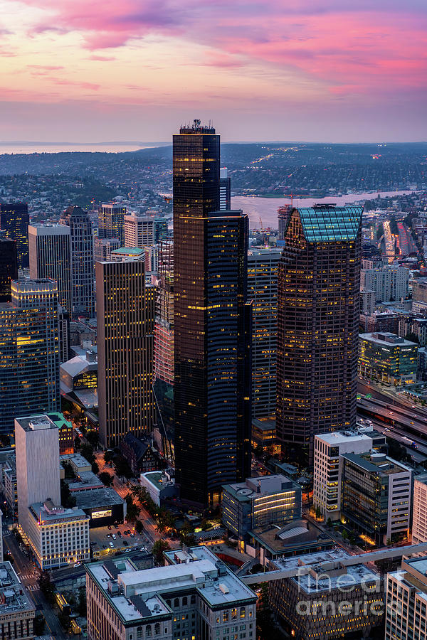 Aerial Columbia Center Seattle Photograph by Mike Reid