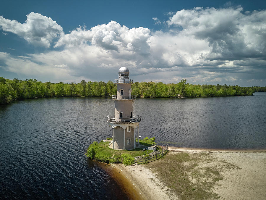 Aerial Drone Image Of The Lenape Lake Lighthouse In New Jersey Photograph