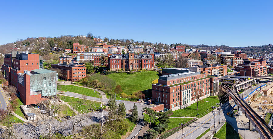 Aerial drone panorama of the Woodburn Hall at WVU Photograph by Steven Heap
