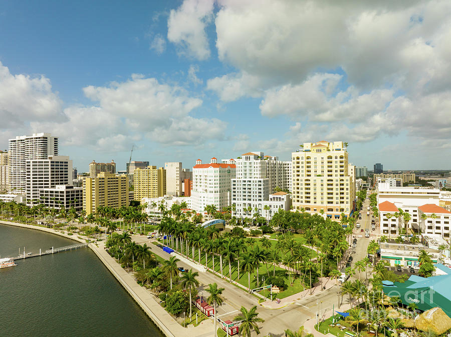 Aerial drone photo Downtown West Palm Beach FL Photograph by Felix ...