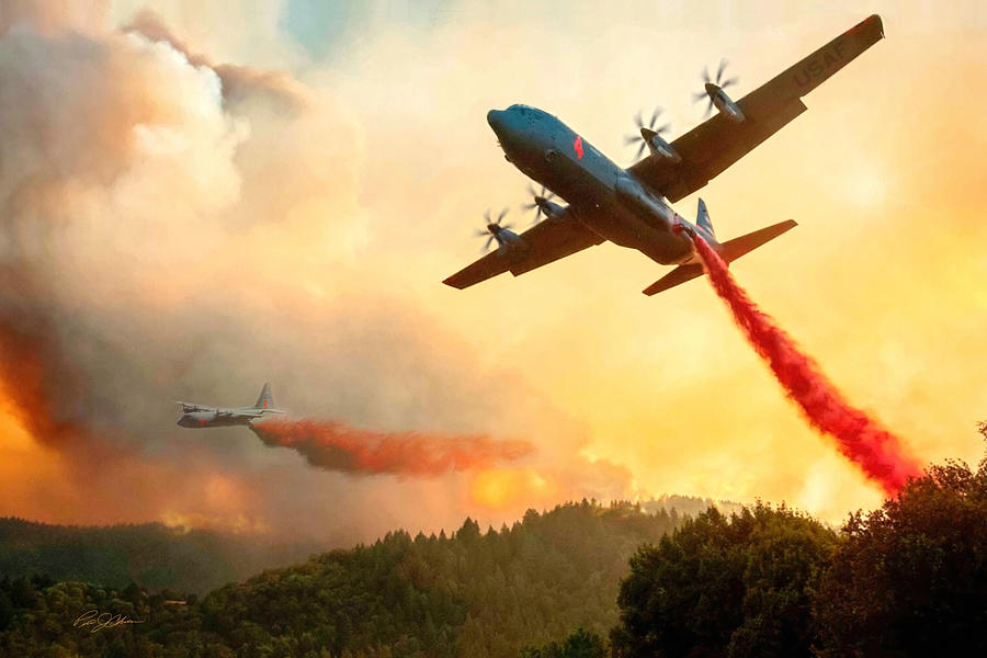 Aerial Firefighting Digital Art by Peter Chilelli