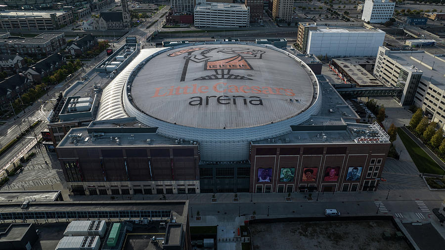 Aerial Little Caesars Arena Roof Photograph by John McGraw - Pixels