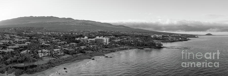 Aerial Maui High-Res Black and White Panorama Photo Photograph by Paul Velgos