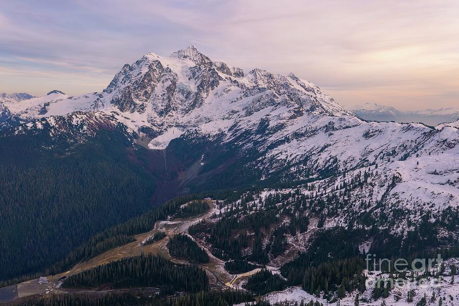 Aerial Mount Shuksan And Mount Baker Ski Area Photograph
