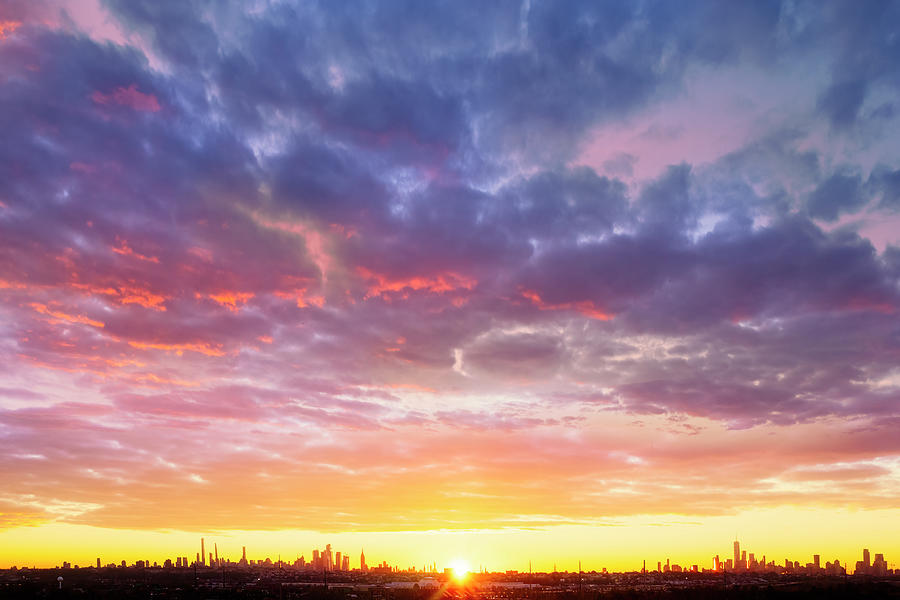 Aerial NYC Skyline Sunrise Photograph by Susan Candelario