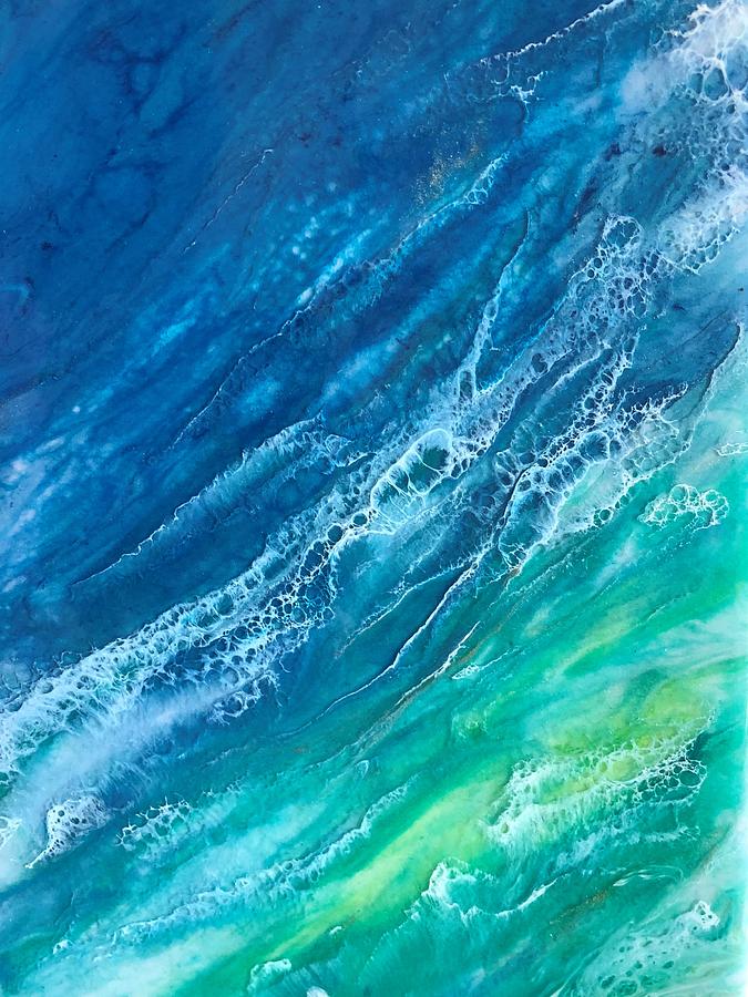 Abstract Ocean Painting - Aerial Ocean View by Rachelle Stracke