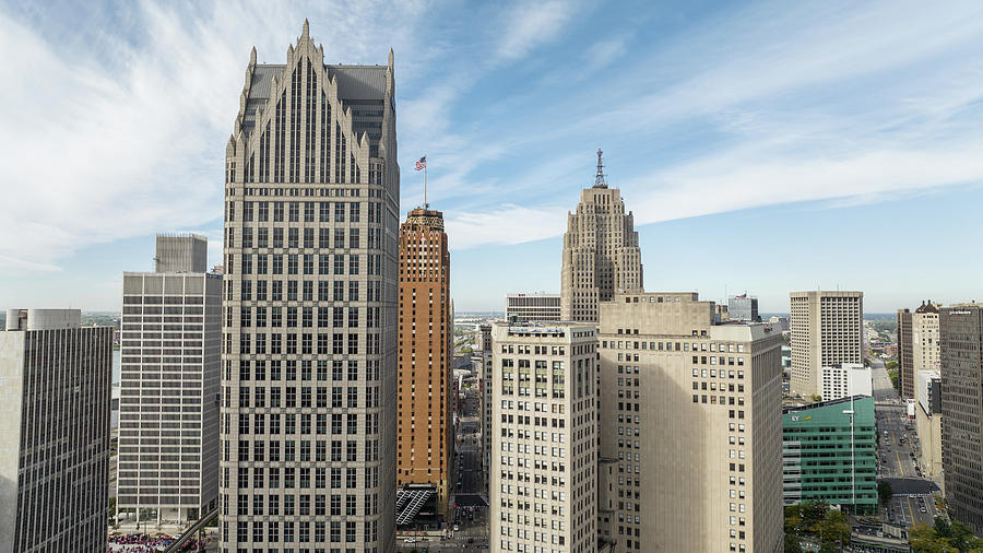 Aerial of Detroit Cityscape Photograph by John McGraw - Fine Art America