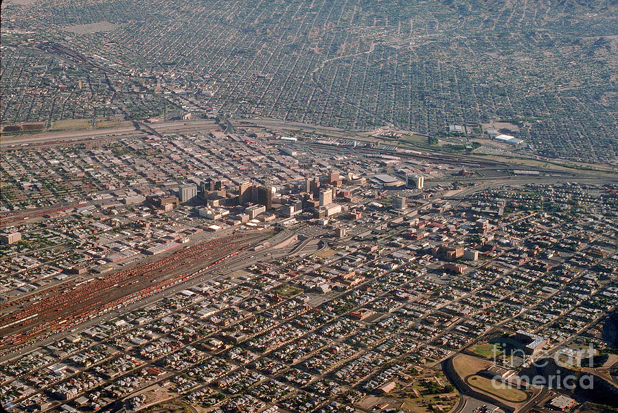 Aerial of Downtown El Paso Texas Photograph by Wernher Krutein - Fine ...