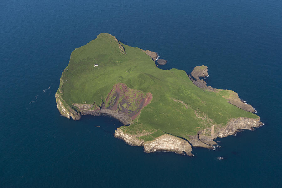 Aerial of Ellioaey, Vestmannaeyjar Photograph by Rune Johansen