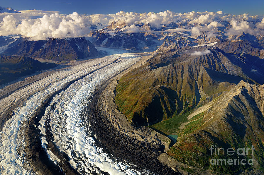 Aerial of Massive Ruth Glacier in Denali National Park Photograph by Tom Schwabel