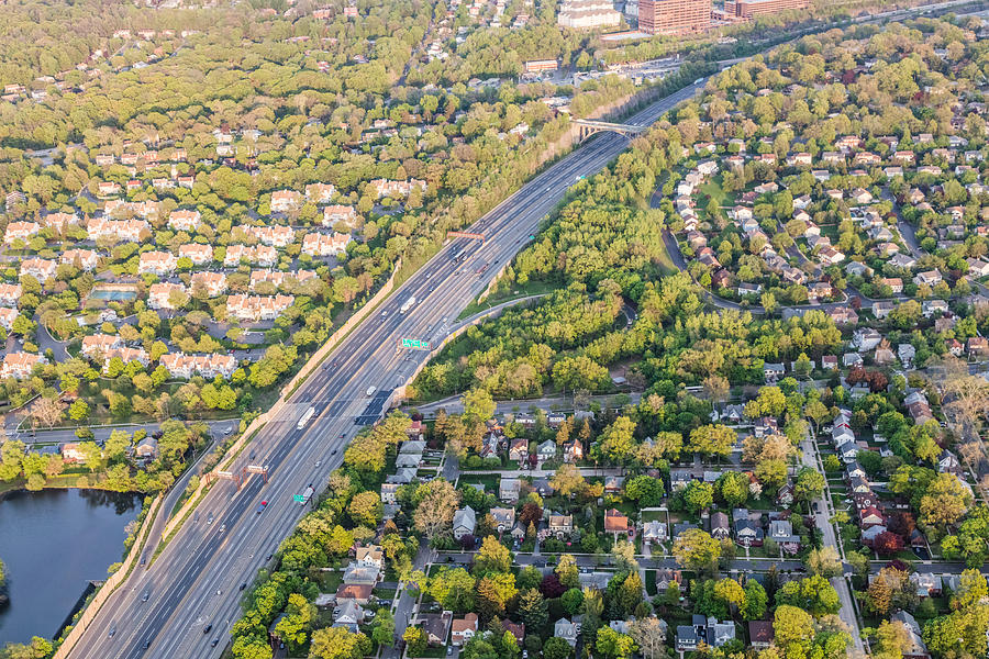Aerial of suburb near Englewood New Jersey, USA Photograph by Matteo Colombo