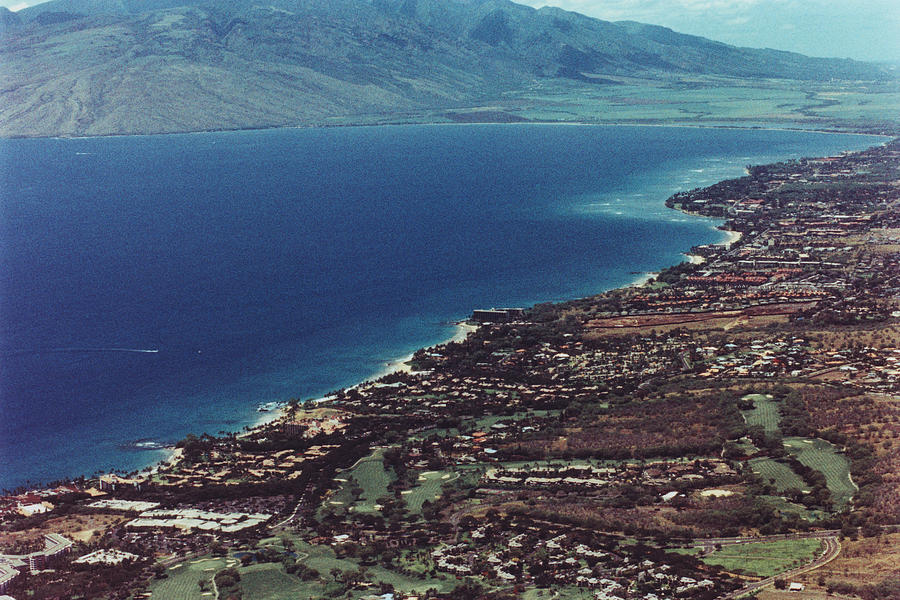 Aerial of the coastline of Maui and surrounding islands. Photograph by Dex Image