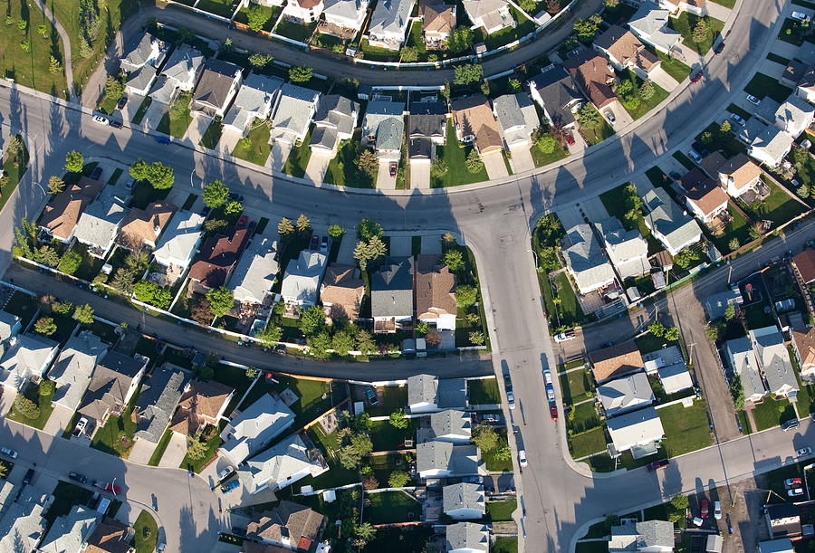 Aerial of Urban Neighbourhood with Residential Community Photograph by ImagineGolf