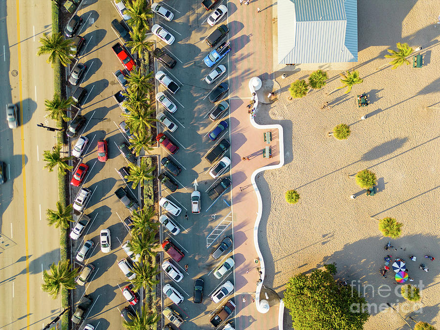 Aerial Overhead Photo Fort Lauderdale Beach Parking Lot Photograph By Felix Mizioznikov Pixels