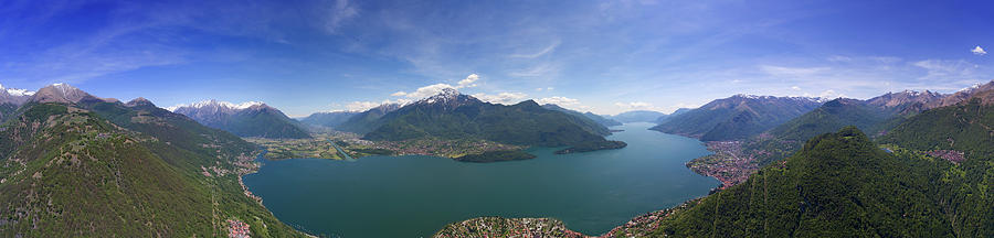 Aerial panorama landscape on Como lake Photograph by Mikhail Kokhanchikov