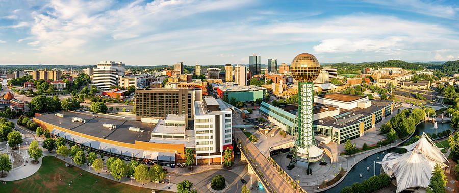 Aerial panorama of Knoxville, Tennessee skyline Photograph by Mihai Andritoiu