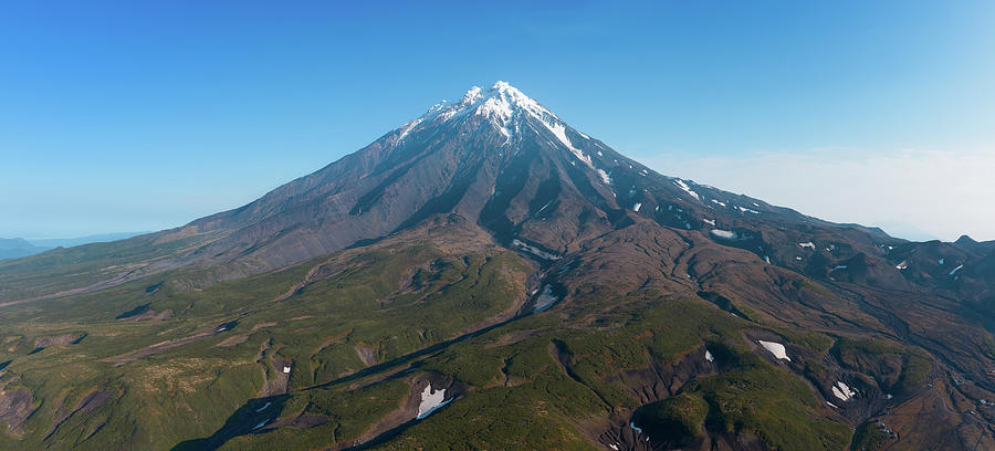 Aerial panorama of Koryaksky volcano Photograph by Mikhail Kokhanchikov
