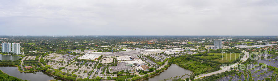 Aerial panorama of Sawgrass Mills Outlet Mall Sunrise Florida US ...