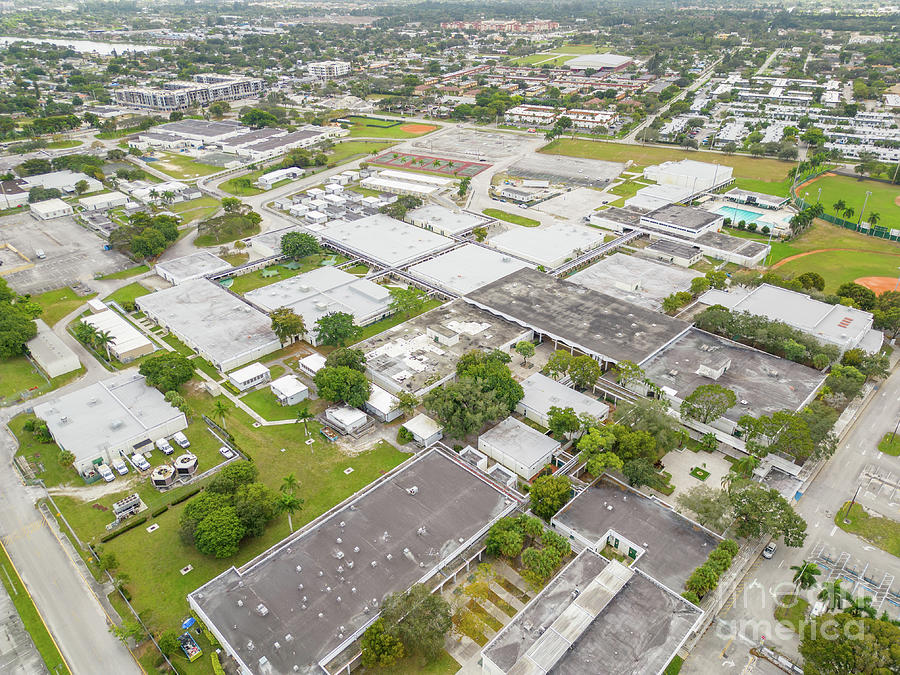 Aerial photo Nova High School Photograph by Felix Mizioznikov Fine