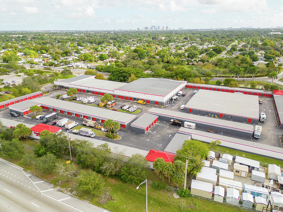 Aerial photo of a Cubesmart storage facility Photograph by Felix