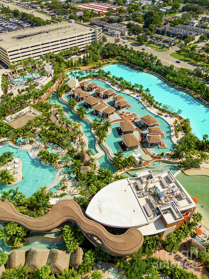 Aerial photo of the pool at Hard Rock Casino resort Photograph by Felix ...