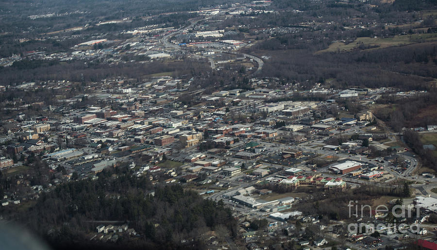 Aerial Photo of Waynesville, North Carolina Photograph by David Oppenheimer