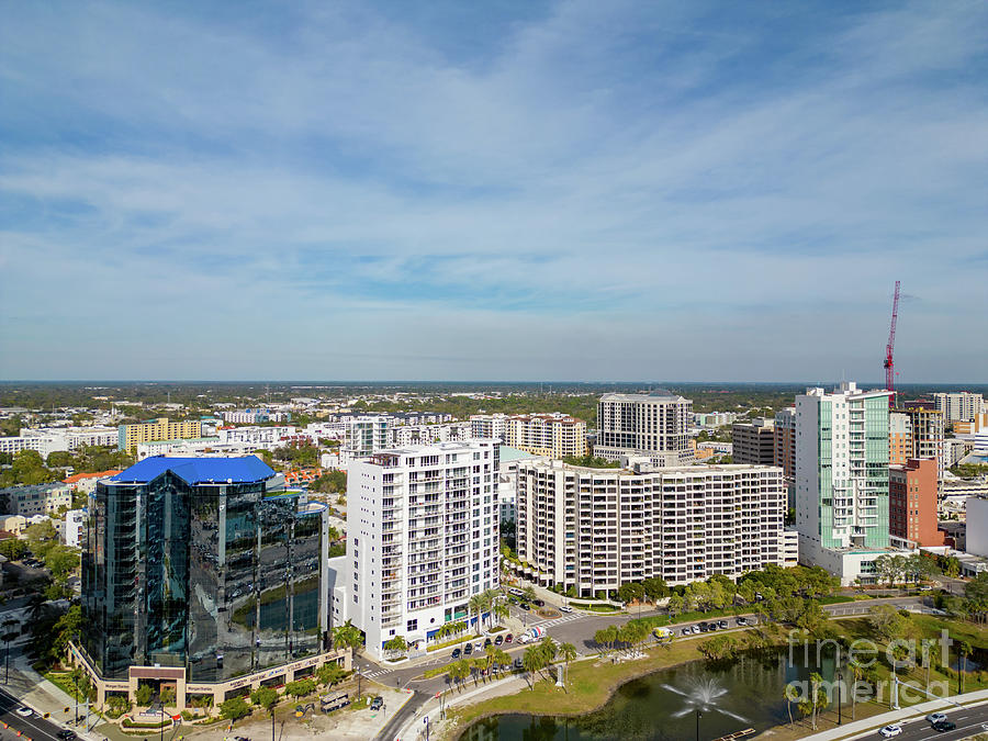 Aerial Photo Residential And Commercial Buildings In Sarasota FL ...