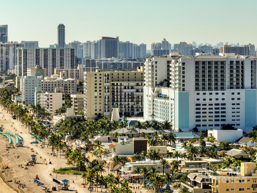 Aerial Photo Resorts On Hollywod Beach Fl Photograph By Felix 