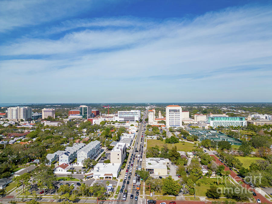 Aerial photo Sarasota city scene Photograph by Felix Mizioznikov - Fine ...