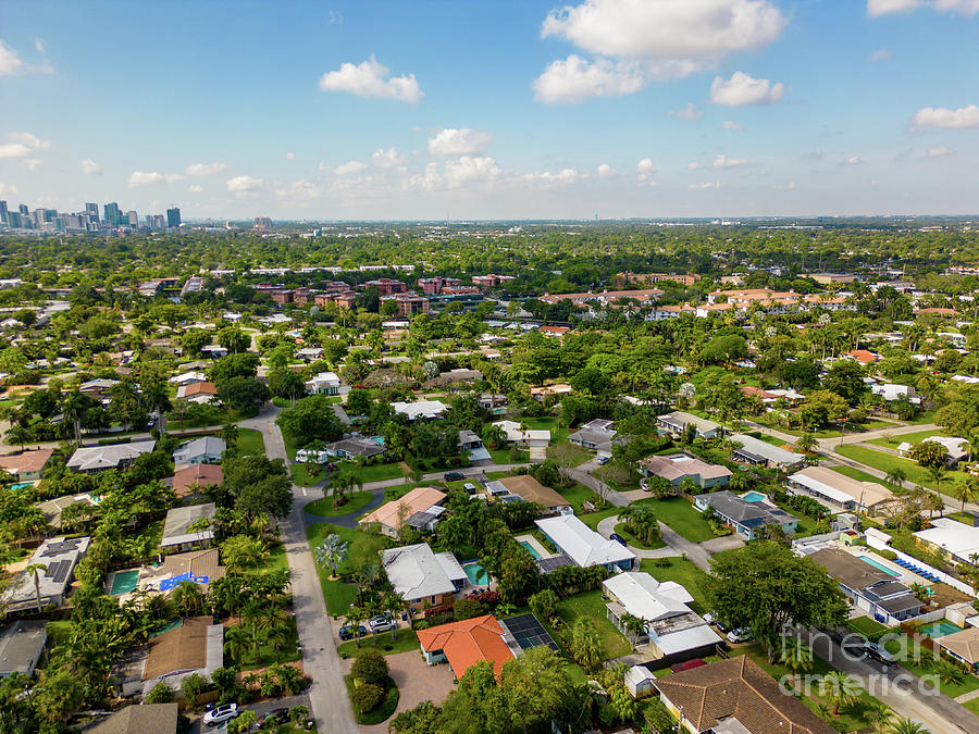 Aerial photo single family homes in Wilton Manors Florida Photograph by ...