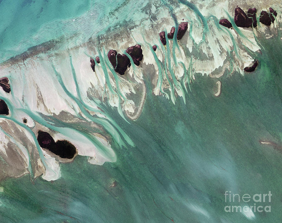 aerial photograph of sandbars in the Atlantic Ocean at Barracuda ...