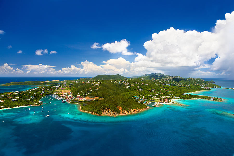 aerial shot of Red Hook, St. Thomas, US Virgin Islands Photograph by Cdwheatley