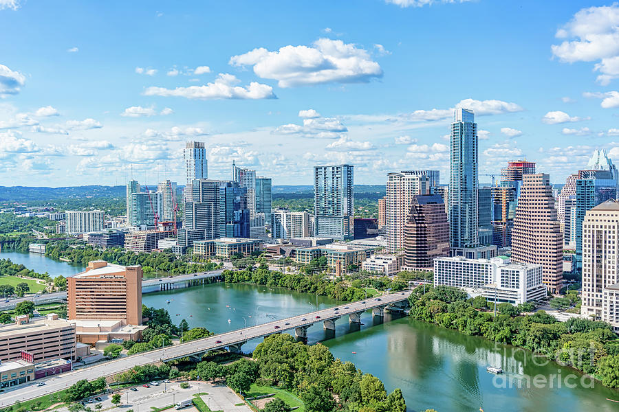 Aerial Skyline of Downtown Austin Photograph by Bee Creek Photography ...