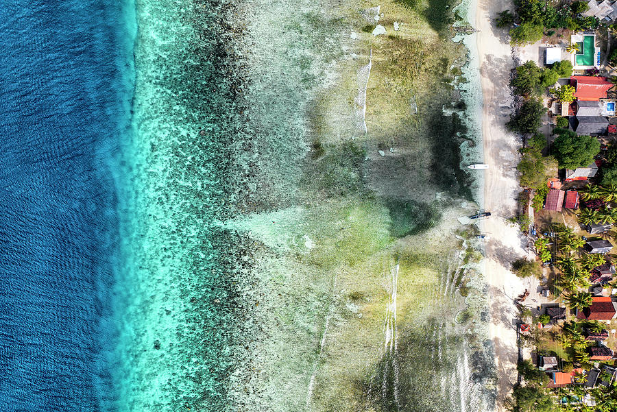 Aerial Summer - Between Land and Ocean Photograph by Philippe HUGONNARD