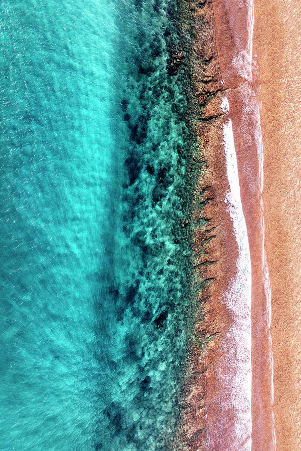 Aerial Summer - Coral Strips Photograph by Philippe HUGONNARD