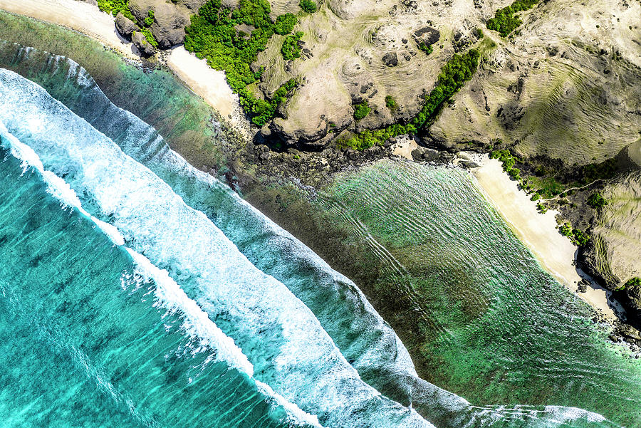 Aerial Summer - Ocean Waves Photograph by Philippe HUGONNARD